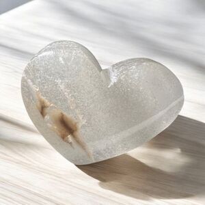 Clear Quartz Crystal Heart Carving (#5)‎